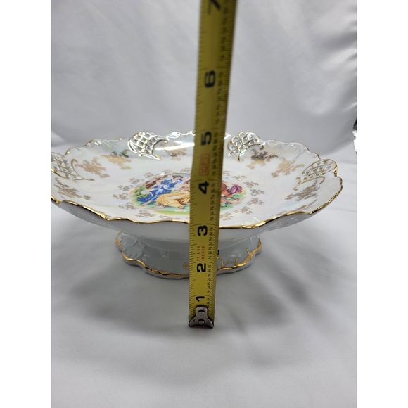 Vintage Three Fates Goddesses Pedestal Bowl/Plate - Picture 7 of 10